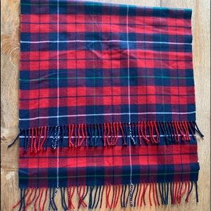 Red and blue plaid scarf